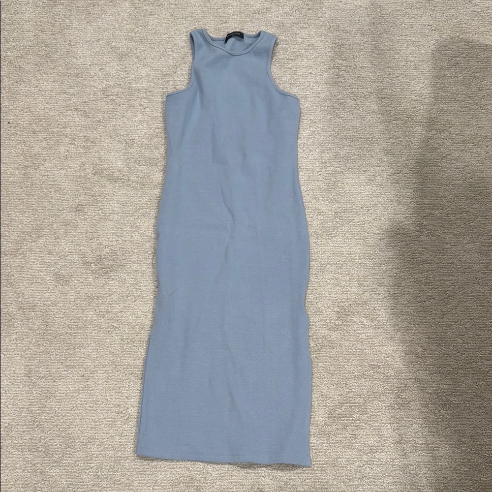 White Fox Ribbed Dress